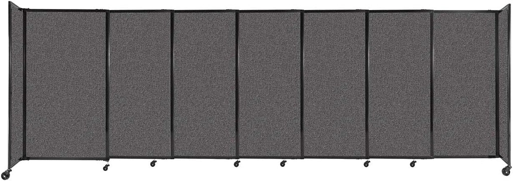 Versare Straightwall Sliding Portable Wall Partition | Freestanding Office Dividers | Locking Wheels | Temporary Room Separator | 15'6'' Wide x 5' Tall Charcoal Gray Fabric Panels