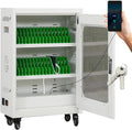 30 Device Cell Phone Charging Stations, Mobile Phone Charging Cabinet, Cellphone USB Charging Cart, Rechargeable Cellphone Locker Storage Charging Station (White, 30 Slots)
