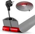Floor Cord Cover Self Adhesive Cord Hider,10FT Cable Management, Extension Strip Protector for Wires, Prevent Cable Trips for Offices, Gyms, Exhibitions Cavity:0.3"(W) x 0.28"(H) Gray