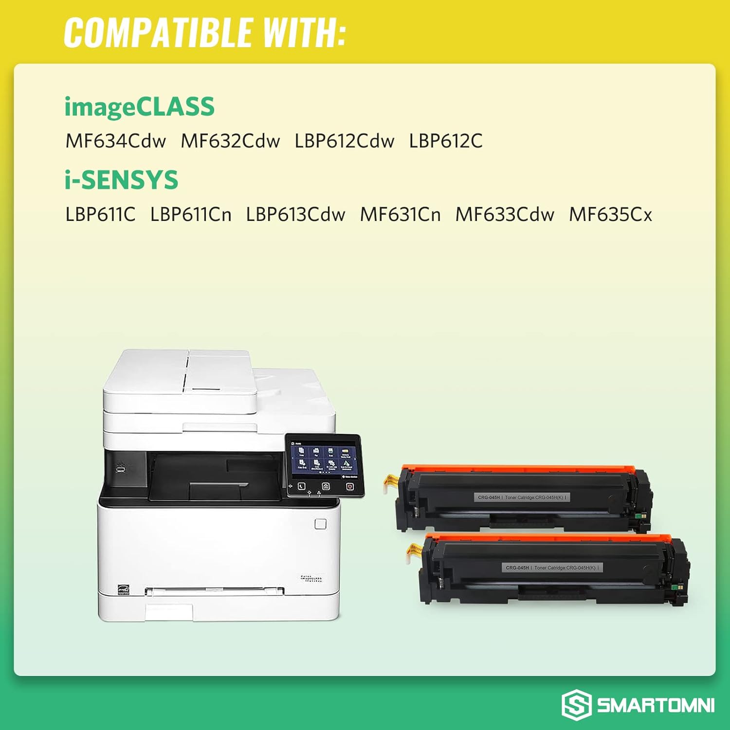 045H CRG-045H High Yield Compatible Toner Cartridges Replacement for Canon 045H 045 H for Canon ImageCLASS MF634Cdw MF632Cdw LBP612C LBP611 MF631Cn MF633Cdw LBP613Cdw MF635Cx (2K)