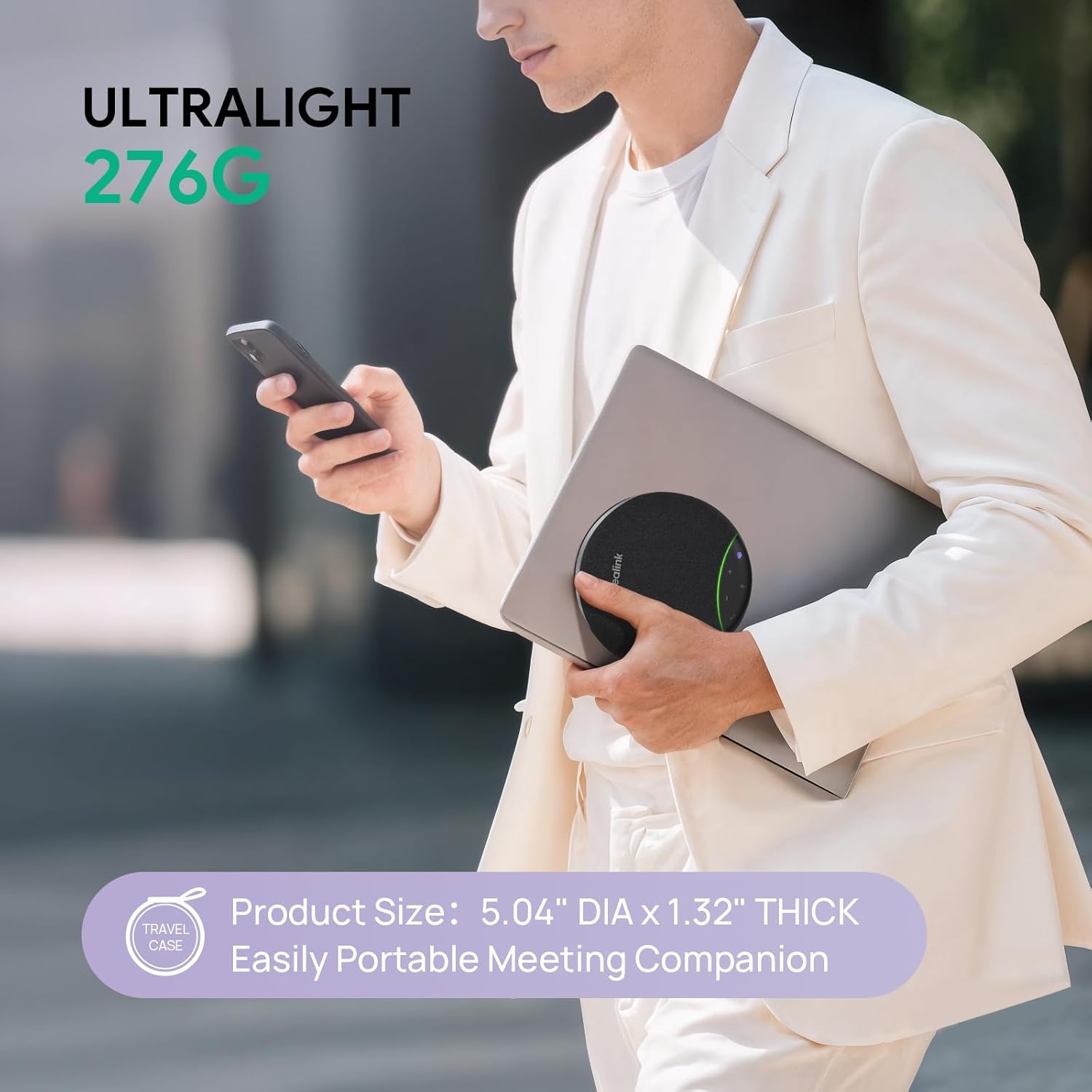 Yealink SP92 Bluetooth Speakerphone USB Conference Speakers and Microphone Teams Certified Full-Duplex Noise Reduction 360° Audio Pickup for Small Meeting Room