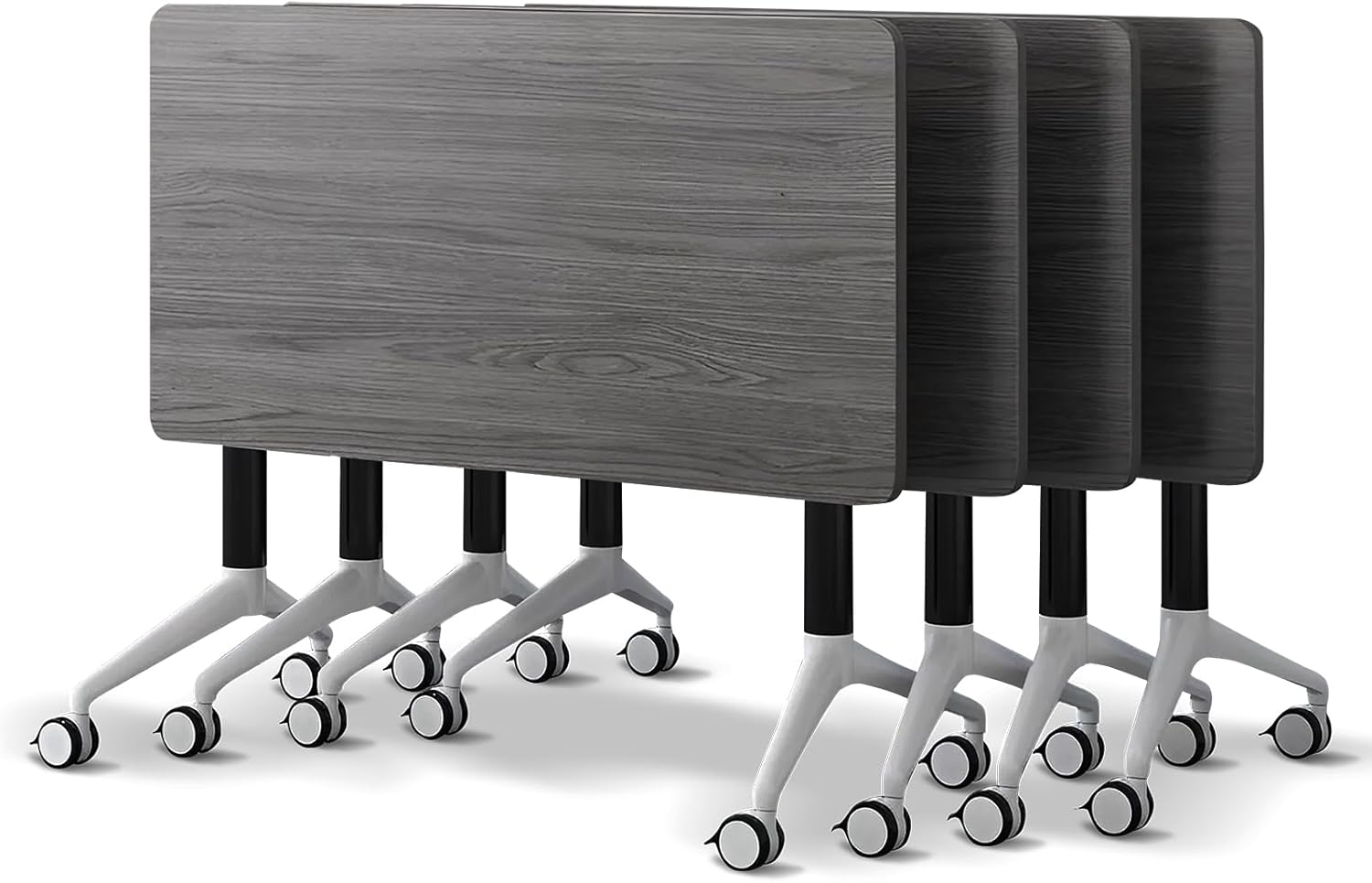 Conference Room Table with Flip-Top Design for Dynamic Meetings, Business Table Computer Desk with Heavy-Duty Frame,Foldable Seminar Meeting Tables for Home Office (4, B, 70.8IN)