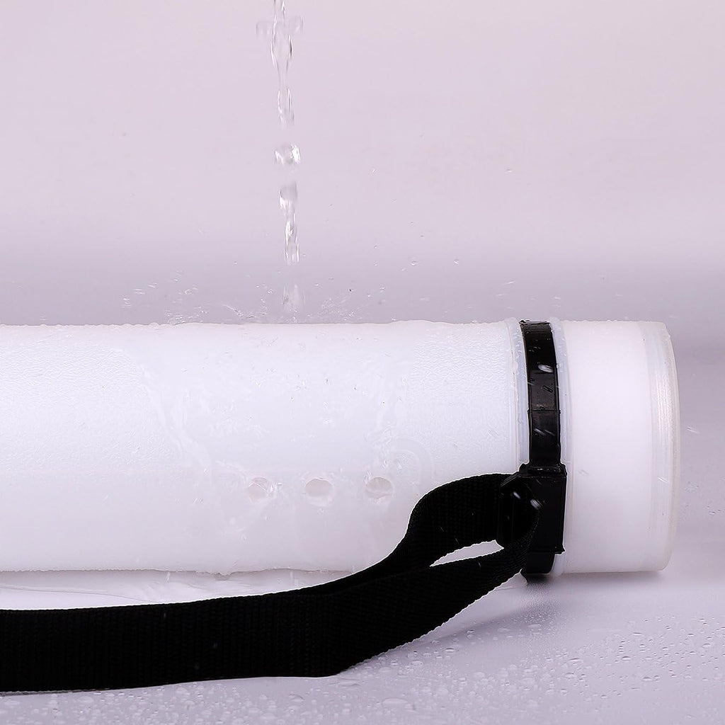 TRANSON Durable Poster Storage Tube with Straps 24"-40" Extendable for Blueprints, Artwork, Maps, Posters Color White