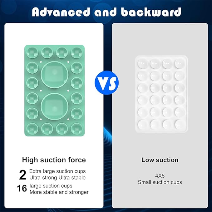 Silicone Suction Phone Holder Mount,Silicon Adhesive Phone Accessory for iPhone and Android, Hands-Free Mirror Shower Phone Holder,TikTok Videos and Selfies (Green, Single Sided)