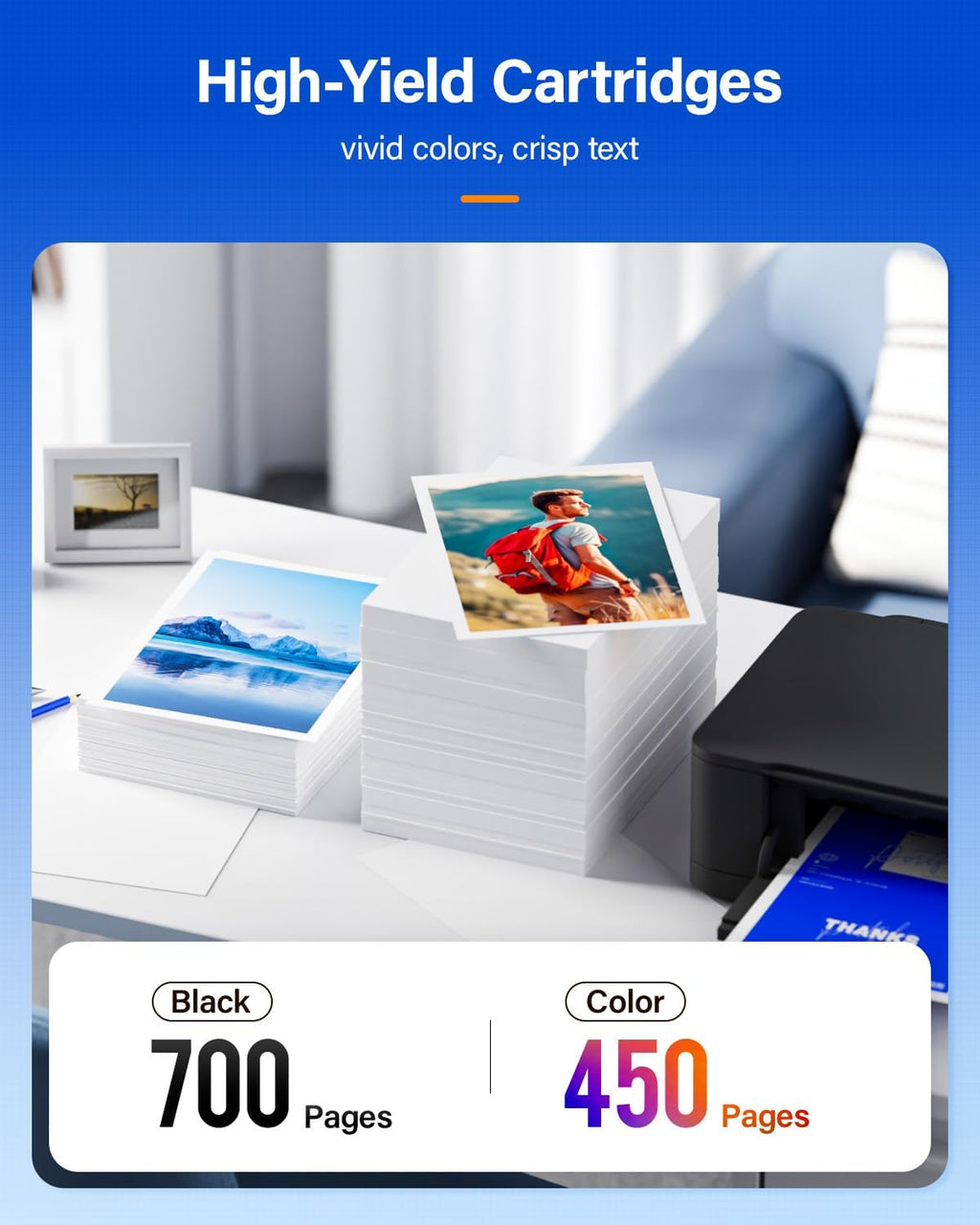 61XL Ink Cartridge High-Yield Combo Pack Replacement for HP 61XL 61 Ink DeskJet 1000 1010 1050 1510 1512 2050 2510 2540 3000 3050 3510 Envy 4500 5530 4502 OfficeJet 2620 4630 4635 Printer Black Color