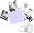 Phomemo Sticker Printer- Mini Thermal Sticker Printer Machine, Small Pocket Label Maker Instant Print for DIY Creation, Study Notes, Photos, Portable Inkless Photo Maker for Kids/Students, Purple