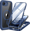 Miracase Magnetic for iPhone 16e Case Full-Body Phone with Built-in Glass Screen Protector, [Compatible with MagSafe] Military Drop Proof 16E Cover Bumper 6.1 inch, Blue