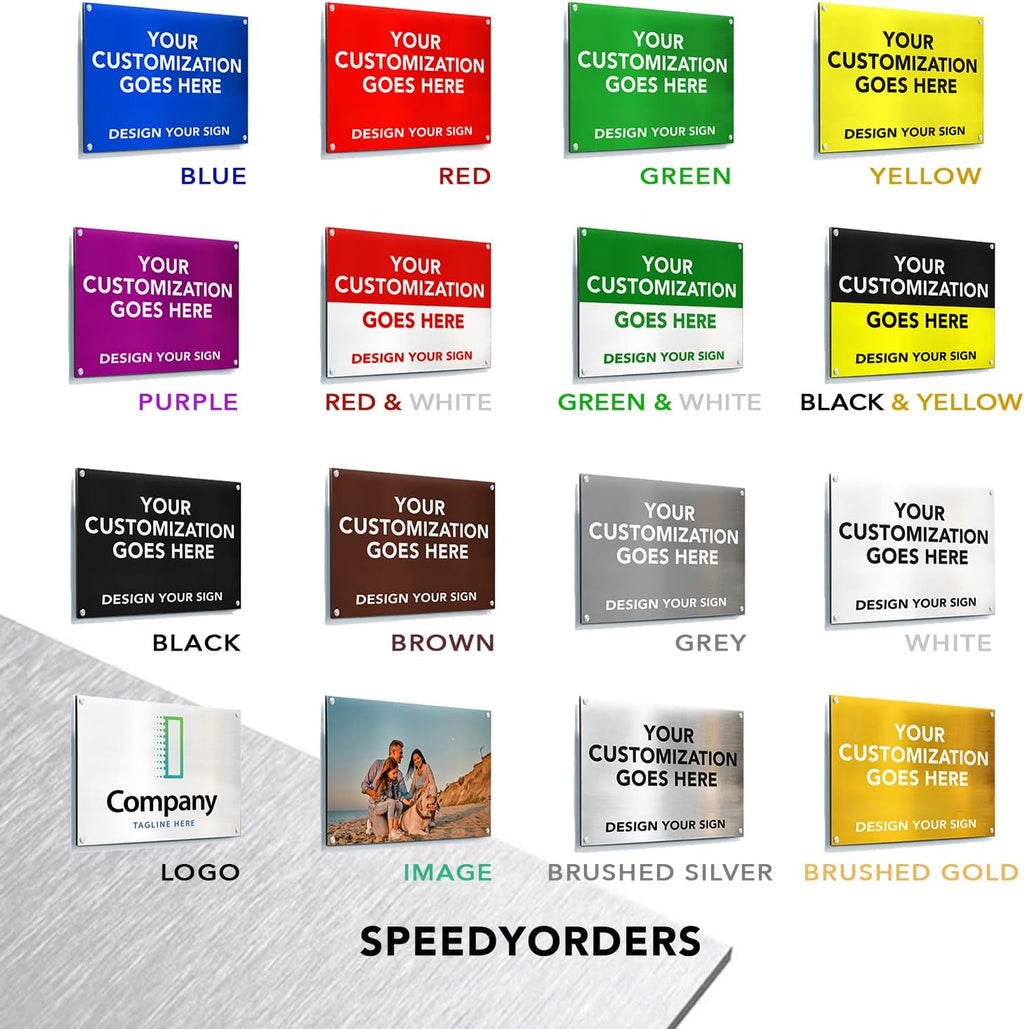 Custom Metal Signs, Personalized Aluminum, Customized Safety, Business Signs, Waterproof Outdoor, White Aluminum (Gray, 24x18 In)