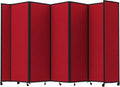 Versare Room Divider 360 Portable Wall Partition | Folding Panels | Large Freestanding Divider | Locking Wheels | Temporary Room Separator | 14' x 7'6'', Red