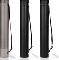 DEWEL Poster Tubes with Strap, Poster Documents Storage Tube, Extendable Tube for Blueprint Holder, Art Storage Drafting Transport Tube, Expands from 22 to 34 inches, Black/Brown 3 Packs