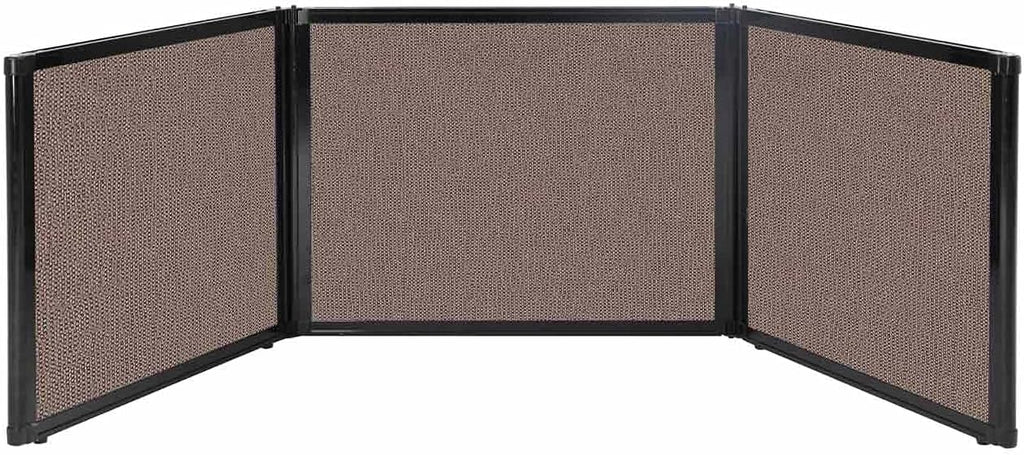 Versare Folding Tabletop Display | 3-Panel Partition | Lightweight Portable Workspace Divider | Latte 99" x 24"