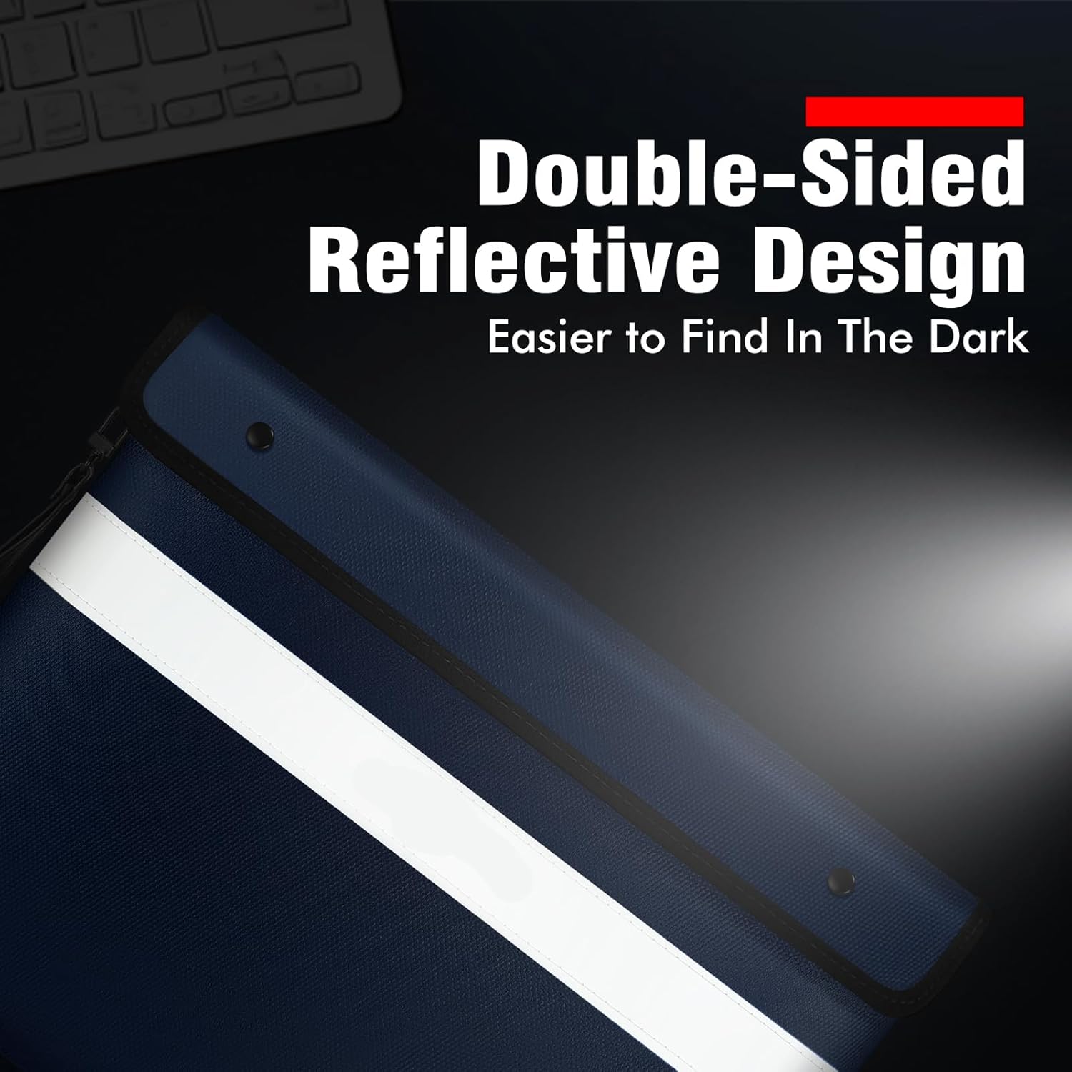 Vailoin Fire Proof Bag with Water Resistant Zipper（13.9"x10.6"）,6200°F Heat Insulated Fireproof Money Pouch with Hand Strap,Fireproof Water Proof Envelopes for Crucial Documents，Contracts (Blue)