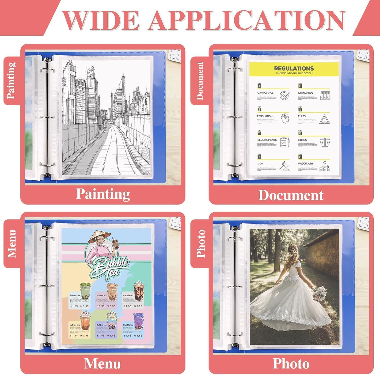 160 Pack Sheet Protectors 8.5 x 11 inch Clear Page Protectors for 3 Ring Binder, Plastic Sleeves for Papers, Document