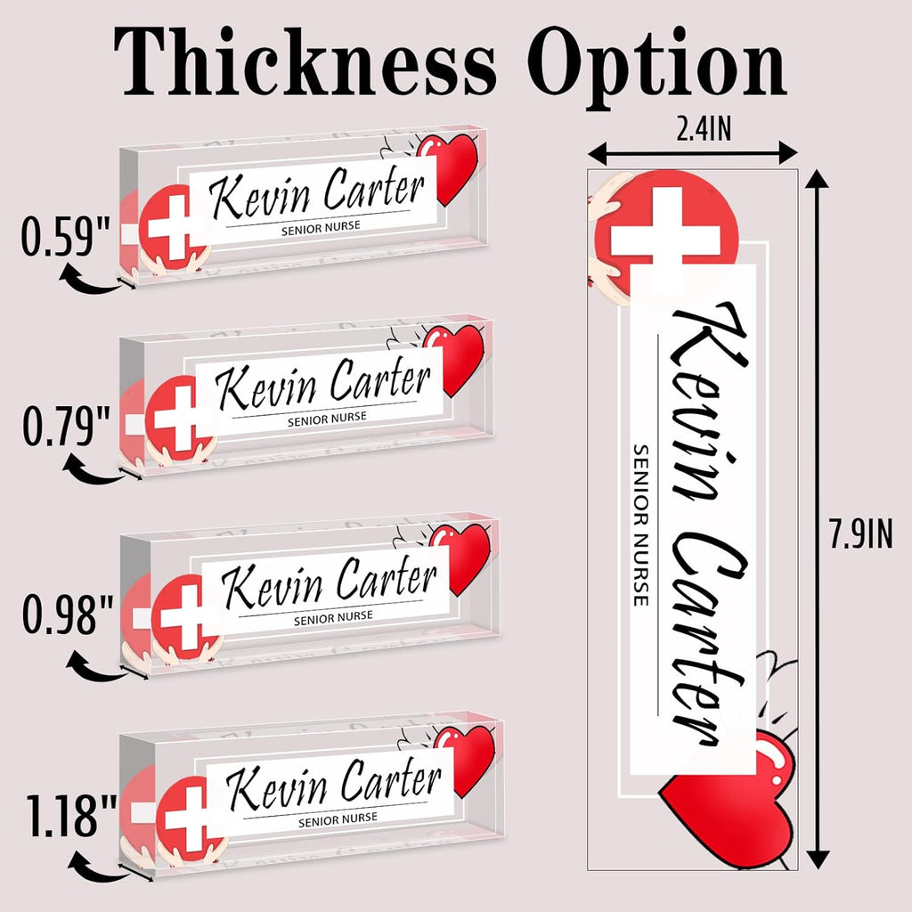 Name Plate for Desk Personalized, Acrylic Desk Decorations, Employee Appreciation Gifts, Custom Office Gifts for Coworkers, Boss, Teacher, Nurse (Nurse)