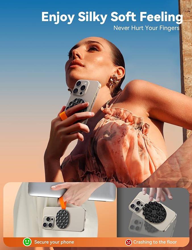 JOYROOM Magnetic Suction Cup Phone Mount, Silicone Suction Phone Case Holder, Magsafe Octo Cup Buddy Phone Grip Mount for Hands-Free Selfies/Call/Video/Meeting/Shower/Mirror for TikTok Creator