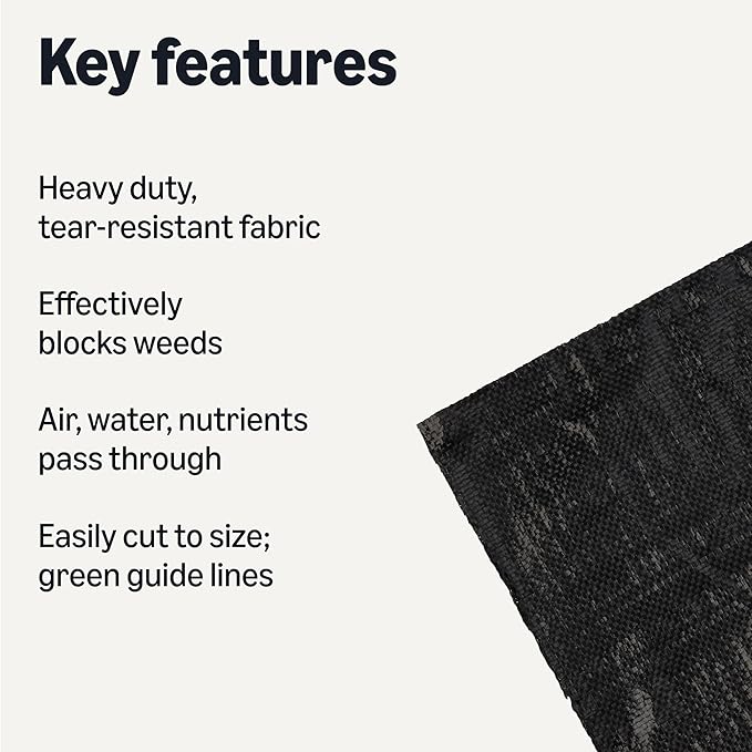 Amazon Basics Weed Barrier Fabric, Black, 1-Pack