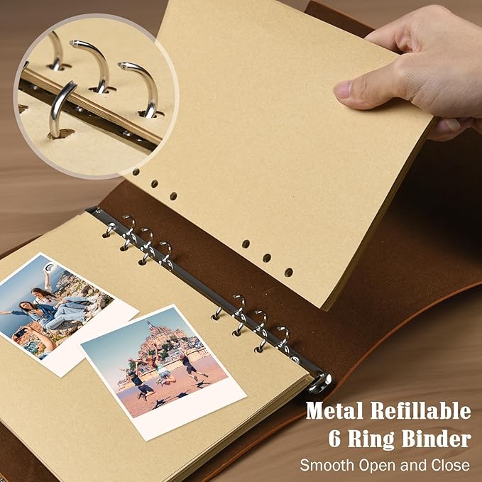 Leather Journals Notebooks with Blank Pages, Vintage Refillable Journal for Writing, Personal Travel Diary Art Sketchbook to Write in, Gifts for Women, Men, Teen Girls and Boys, 160 Pages A5 (Brown)