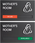 ""9x5 Privacy Slider Sign - In Use/Available for Mother's Rooms, Conferences, Wellness Areas | Office & Hospital Door Indicator"", Black