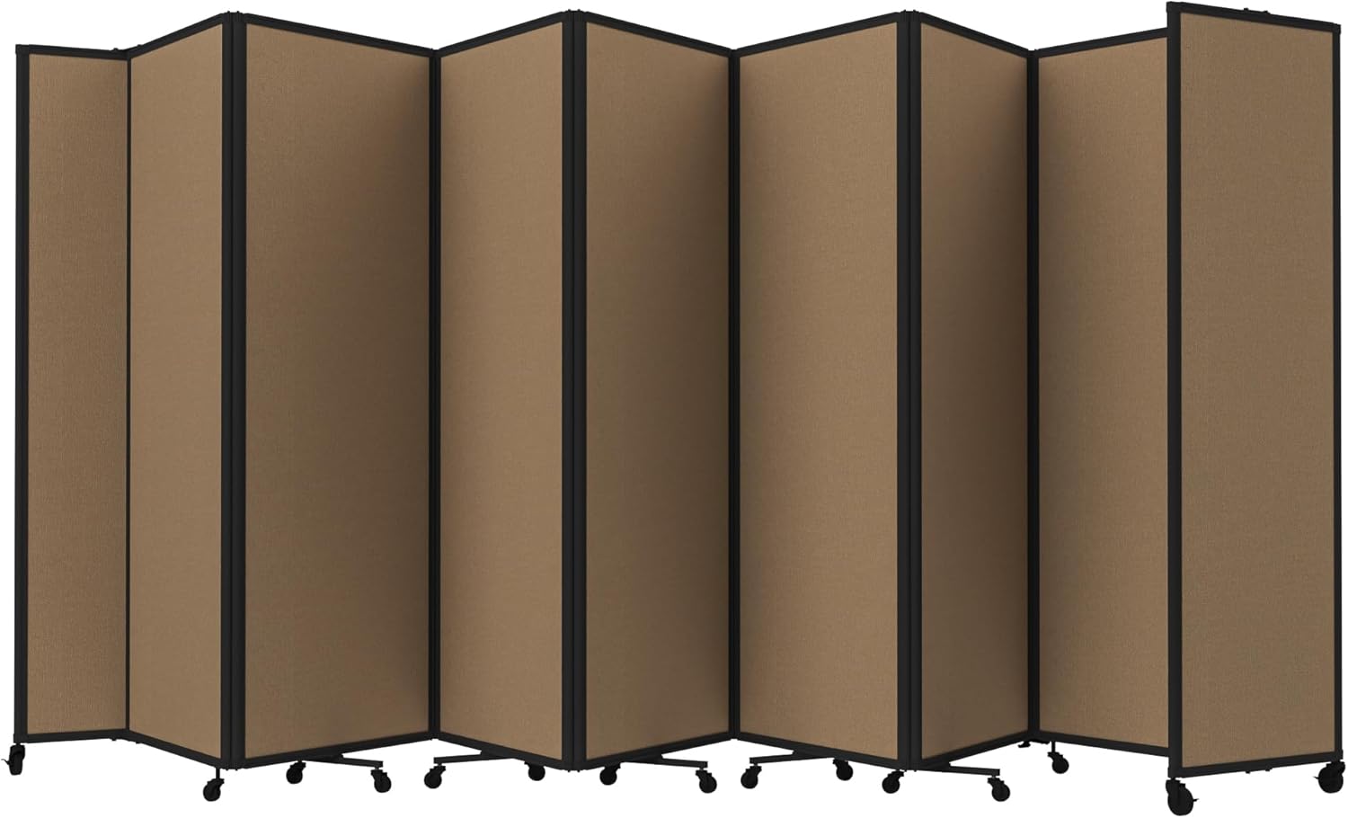 Versare Room Divider 360 Portable Wall Partition | Folding Panels | Large Freestanding Divider | Locking Wheels | Temporary Room Separator