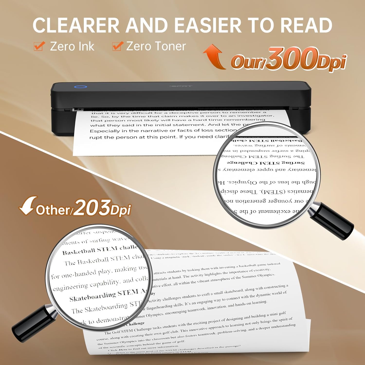 iDPRT MT610 Portable Thermal Printer, Mobile-Travel-Printers, Inkless-Wireless-Small-Printer for Home Use, Office, Vehicles, Bluetooth Printers Supports 8.5" x 11" US Letter & A4 & A5 Size