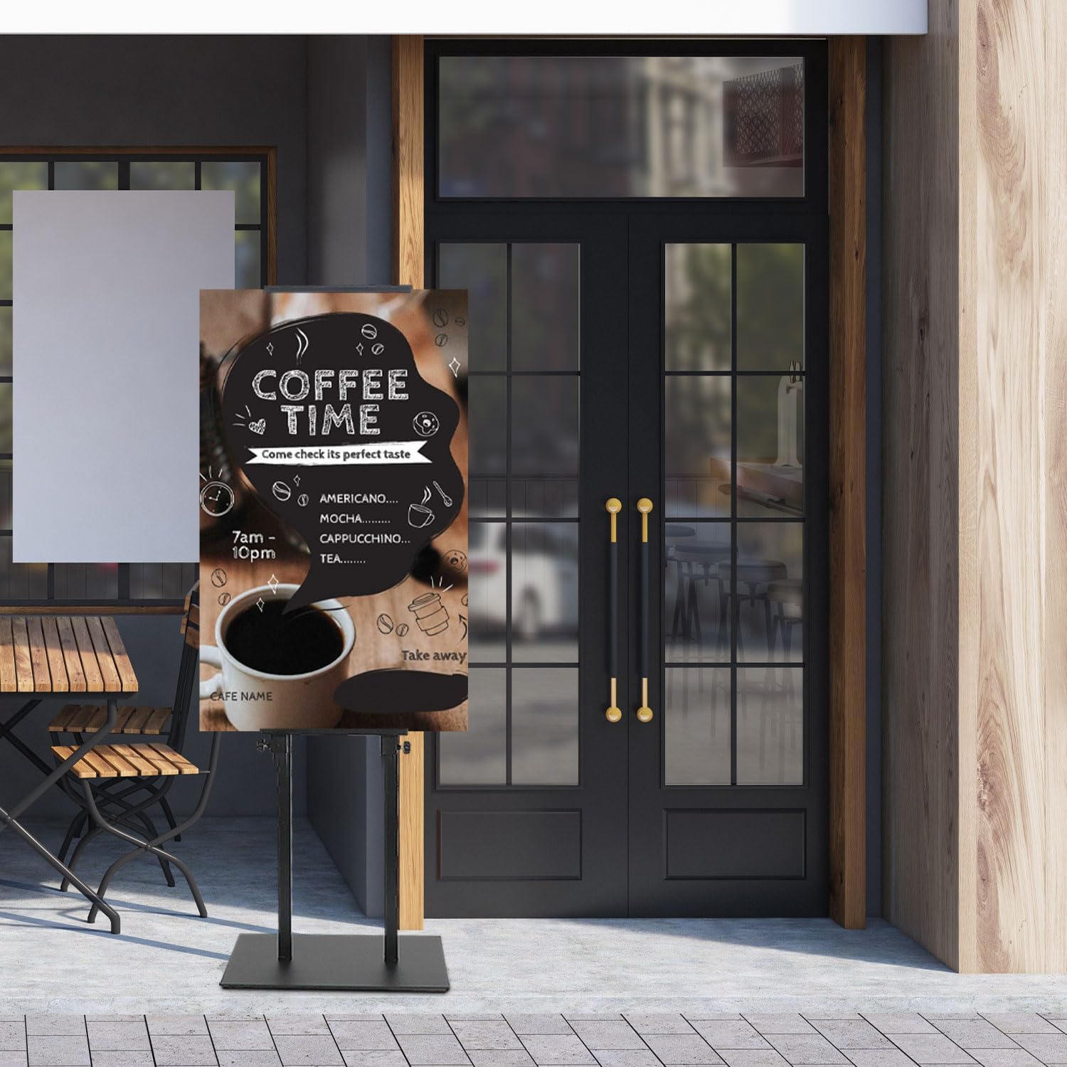 Poster Stand for Display, Adjustable Sign Holder Stand with Heavy Duty Pedestal, Stand Up Banner Sign for Floor, Height Up to 80 inch, Double-Sided Signage with Non-Slip Mat (4 Pack)