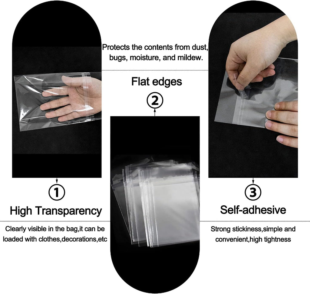 AUEAR, 16x20 (100 Pack) Clear Plastic Sleeves - Acid Free 1.6mil Crystal Resealable Bags -Fit for 16x20 Art Prints, Photos, Clothing