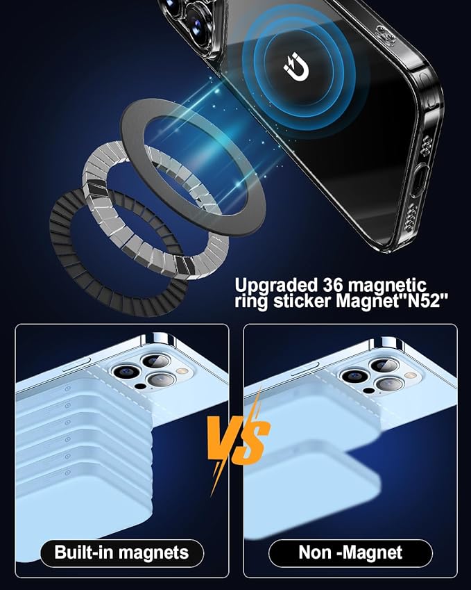 Magnetic Adapter Ring, Compatible with Kindle Pop Socket Magnetic,for Magsafe Accessories & Wireless Charging for iPhone 16/15/14/13/12 Mini Plus Pro Max/Pixel 8/ S24 Ultra/ S23 and More