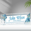 Name Plate for Desk Personalized, Acrylic Desk Decorations, Employee Appreciation Gifts, Custom Office Gifts for Coworkers, Boss, Teacher, Nurse (Myosotis)