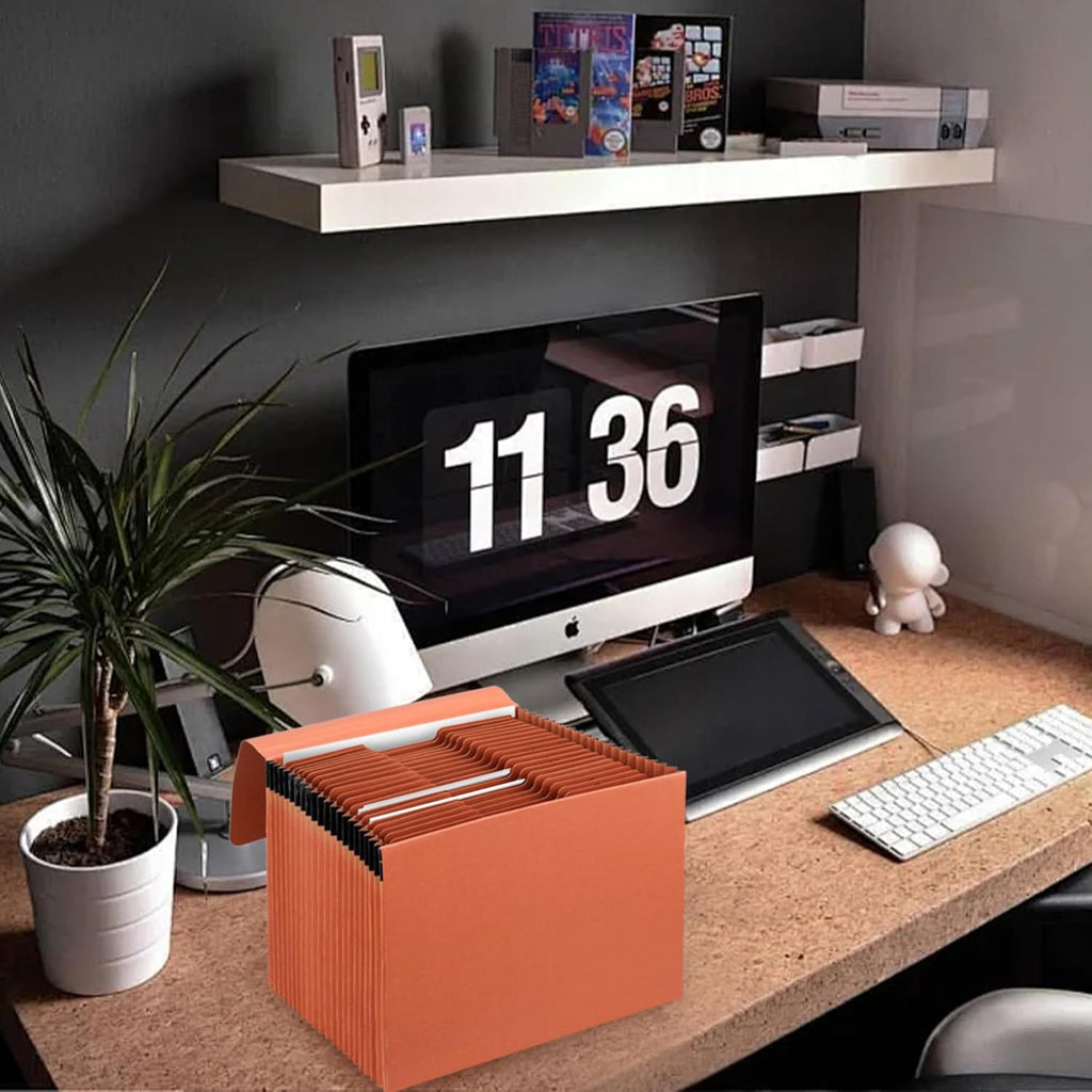 Heavy Duty Expanding File Folder Organizer,21 Pockets Accordion File Organizer,A-Z,1/3 Cut Tabs,Letter Size,17.5Inch Expansion