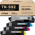 TK-592 TK592 Toner Cartridge Set 4-Pack Replacement Compatible with Kyocera ECOSYS P6026cdn M6026cdn M6026cidn M6526cdn M6526cidn FS-C2026MFP C2026 C2126MFP C2126MFP+ C2526MFP C2626MFP C5250DN Printer