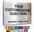 Custom Outdoor Metal Signs, Personalized Aluminum Signs, Customized Safety Signs, Metal Business Signs, Waterproof Outdoor Business Signs, White Aluminum (Silver Brushed, 24x18 In)
