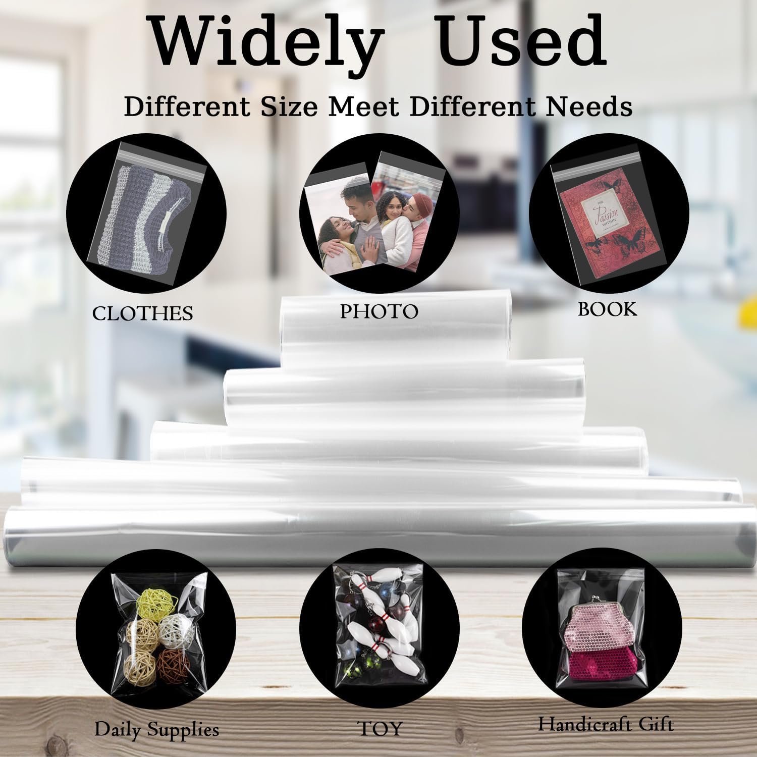 AUEAR, 4"x6" (100 Pack) Clear Plastic Sleeves - Acid Free 1.6Mil Crystal Resealable Bags -Fit for 4X6 Prints, Photos, A1 Cards, Envelopes