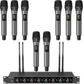 TONOR Wireless Microphones System with 8x12 Channels Cordless Handheld Microfono Inalambrico, 295FT UHF Range, Mics with Stable Signal, Quick Mute for Karaoke Singing Party Church Wedding PA Speaker