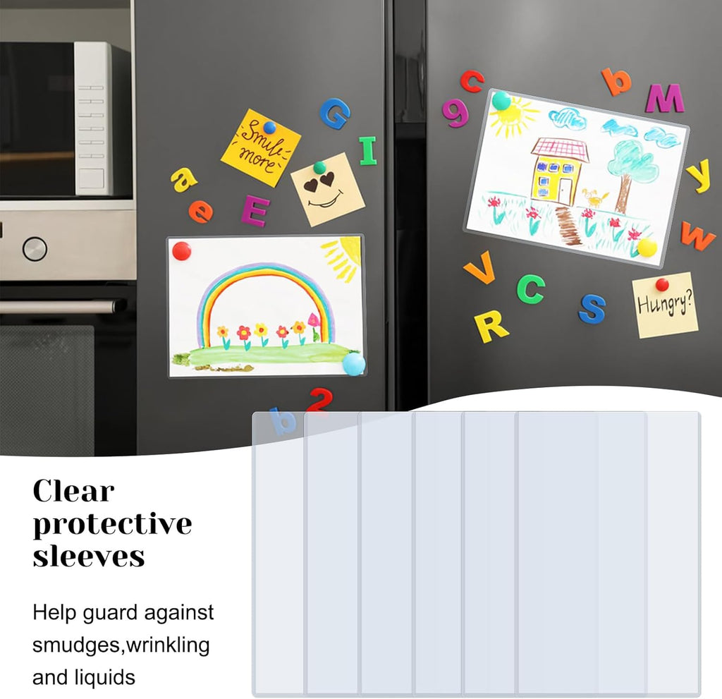 Rainmae 12 Pack 8.5" x 14" Rigid Print Protectors, Clear Waterproof Hard Plastic Page Sheet Protectors, Paper Sleeves Photo Plastic Sleeves Hard Document Birth Certificate Protector