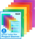 Dunwell Clear Folders for Documents, Plastic 8.5x11 File Sleeves for Document Protection, Filing, Storage, Organization (6 Pack) Colorful Folders with Pockets, Durable Letter Size Document Holder