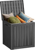 35 Gallon Outdoor Storage Box Waterproof Lockable Resin Deck Box Large, Patio Storage Bin for Pool Accessories Cushion Furniture, Garden Tools, UV-Resistant Outside Delivery Black