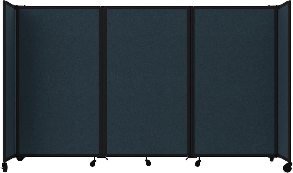 Versare Room Divider 360 Portable Wall Partition | Folding Panels | Large Freestanding Divider | Locking Wheels | Temporary Room Separator