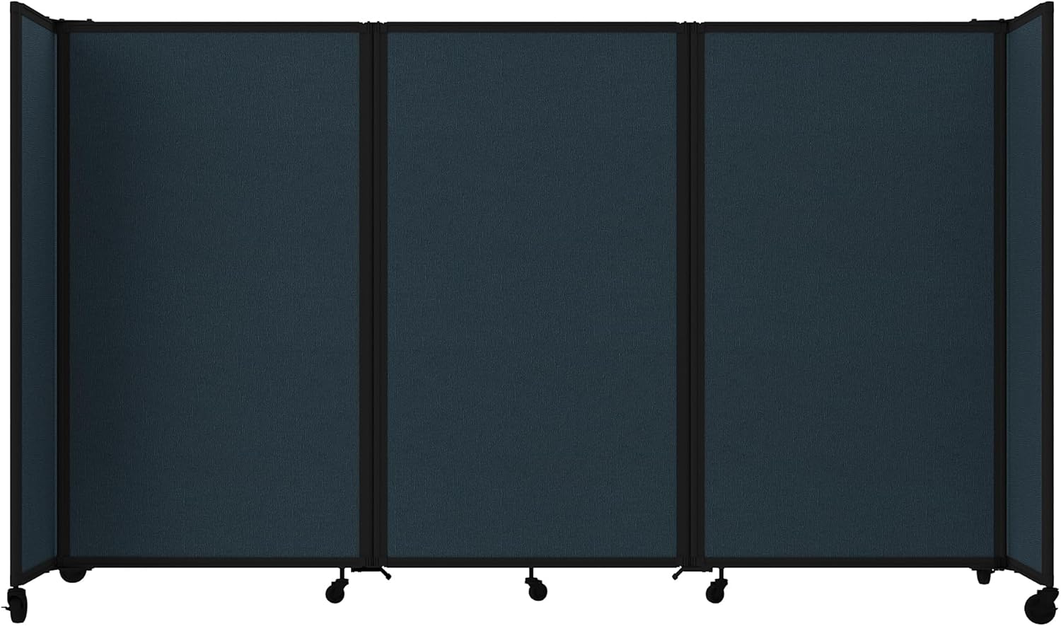 Versare Room Divider 360 Portable Wall Partition | Folding Panels | Large Freestanding Divider | Locking Wheels | Temporary Room Separator