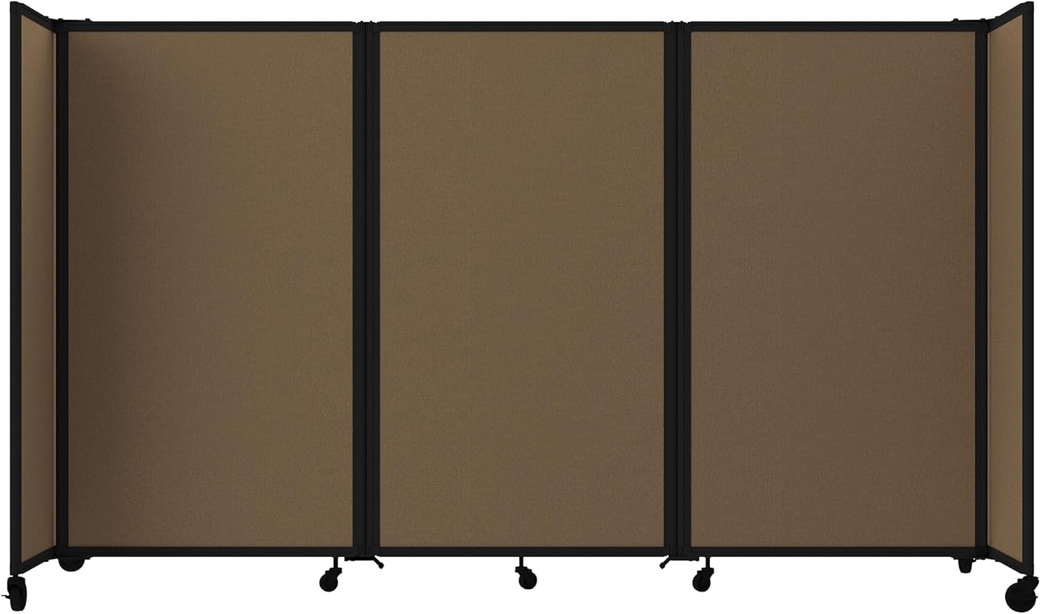 Versare Room Divider 360 Portable Wall Partition | Folding Panels | Large Freestanding Divider | Locking Wheels | Temporary Room Separator