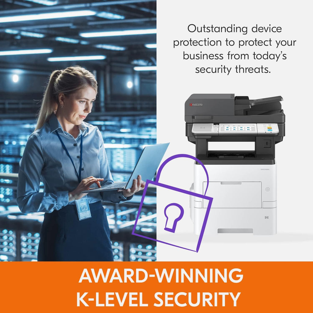 KYOCERA ECOSYS MA6000ifx All-in-One Monochrome Laser Printer (Print/Copy/Scan/Fax), 62 ppm, Up to Fine 1200 dpi, Gigabit Ethernet HyPAS Capable, 7 inch Touchscreen Panel, 512 MB