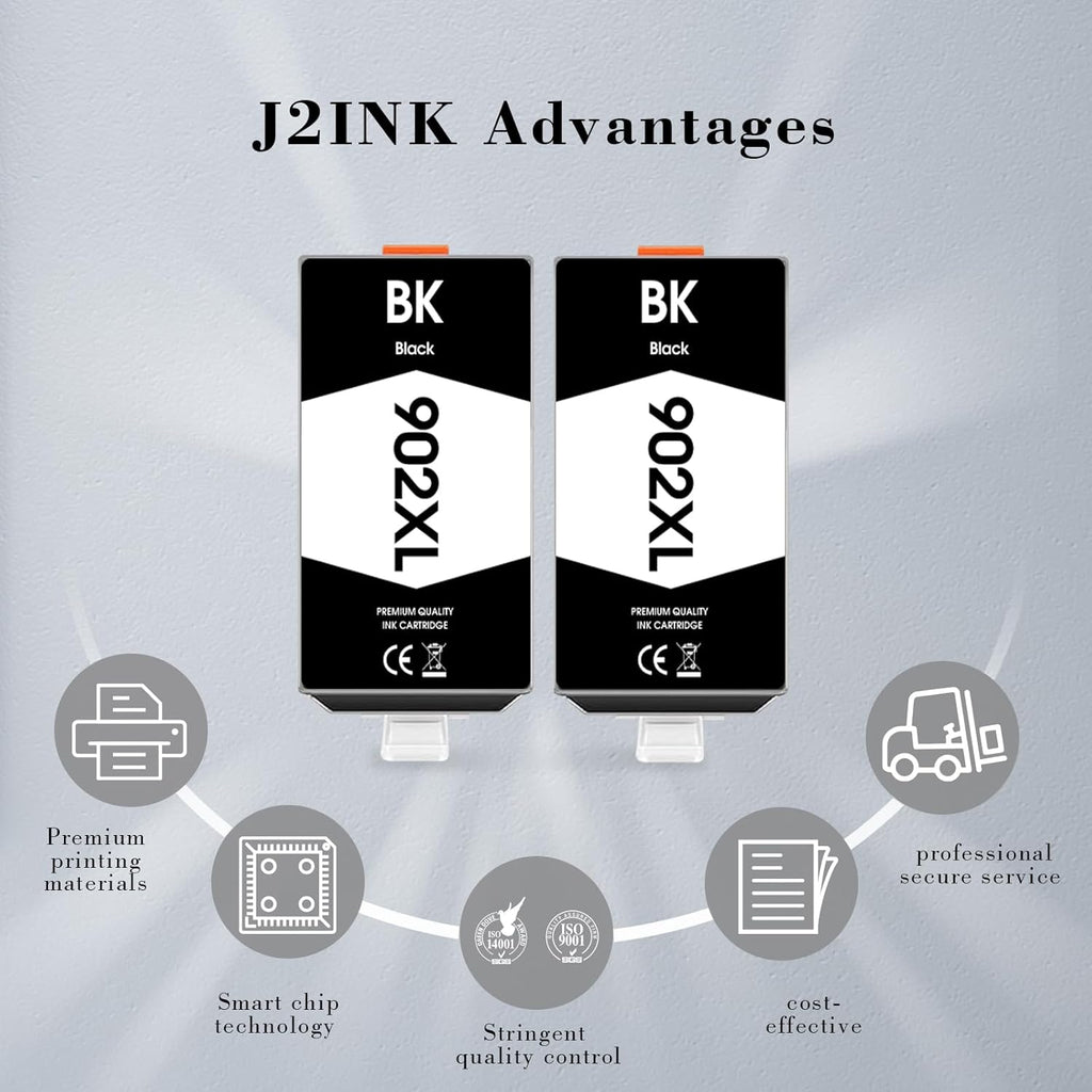 902XL 902 Ink Cartridges for HP Printers Replacement for HP 902XL 902 XL HP902XL/902 HP902XL Black Combo Pack for HP Officejet Pro 6978 Ink Cartridges Work for 6968 6958 6970