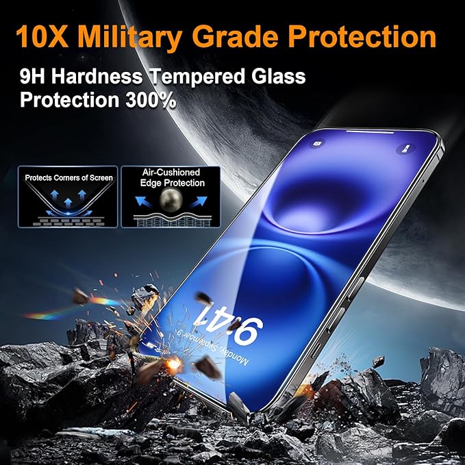 OneFish Tempered Glass Screen Protector for iphone 11/Xr, 9H Hardness Glass Scratch Resistant,HD Clarity Tempered Glass Film with Installation Frame,Shatterproof Bubble Free, Easy Installation,2Pack.