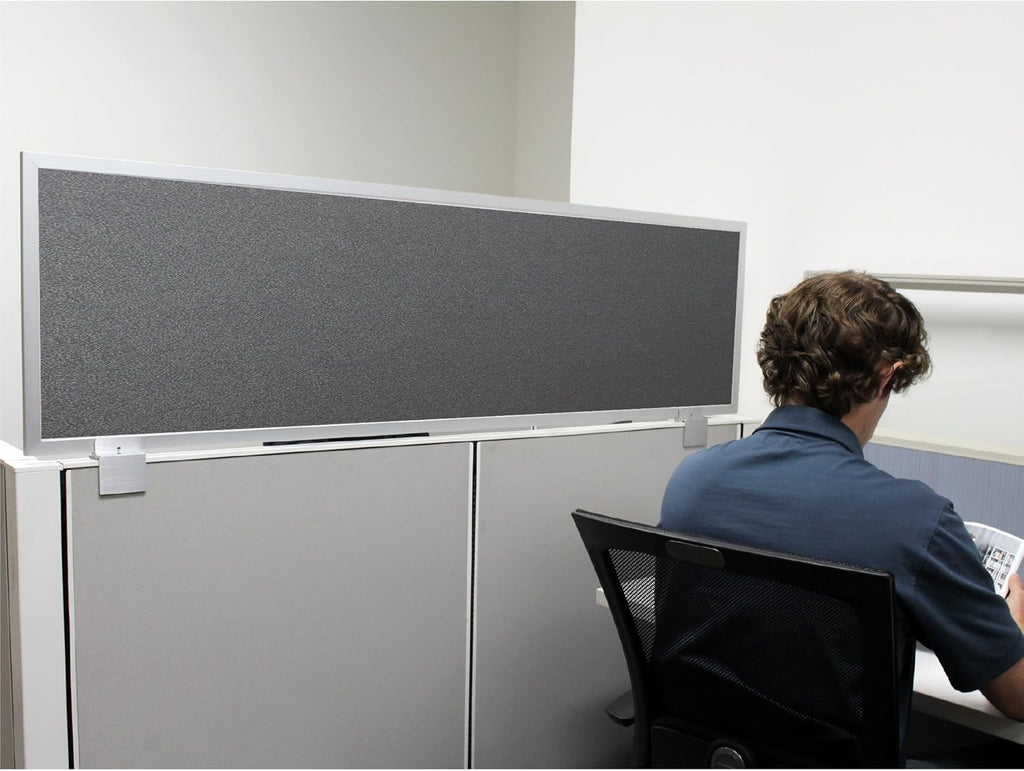 OBEX Acoustical Cubicle Privacy Screen Extender Desk Panel & Office Divider, Add Separation & Block Noise, 24" x 42", Graphite