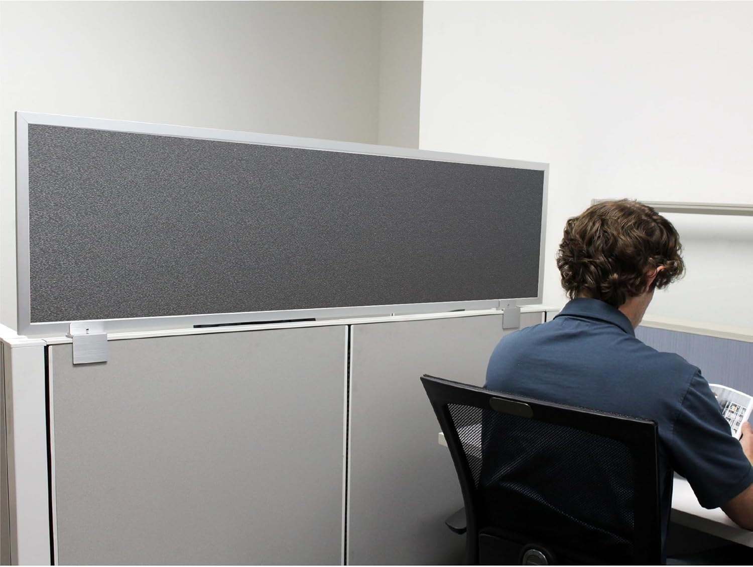 OBEX Acoustical Cubicle Privacy Screen Extender Desk Panel & Office Divider, Add Separation & Block Noise, 24" x 42", Graphite