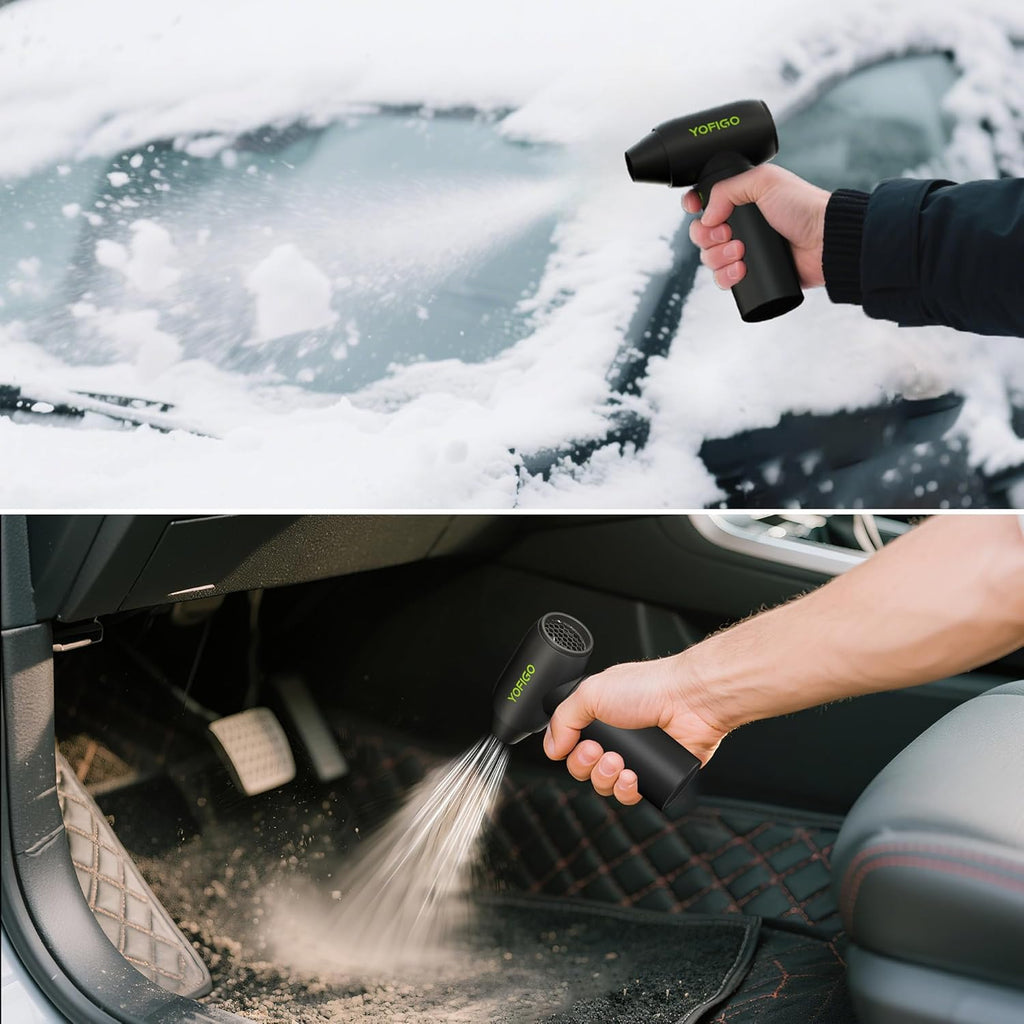 Compressed Air Duster, YOFIGO Electric Air Duster PC & Keyboard Cleaning Kit, 150000RPM Rechargeable 4-Speed Dust Mover for Car, Mini Metal Handheld Air Blower Replaces Compressed Air Can