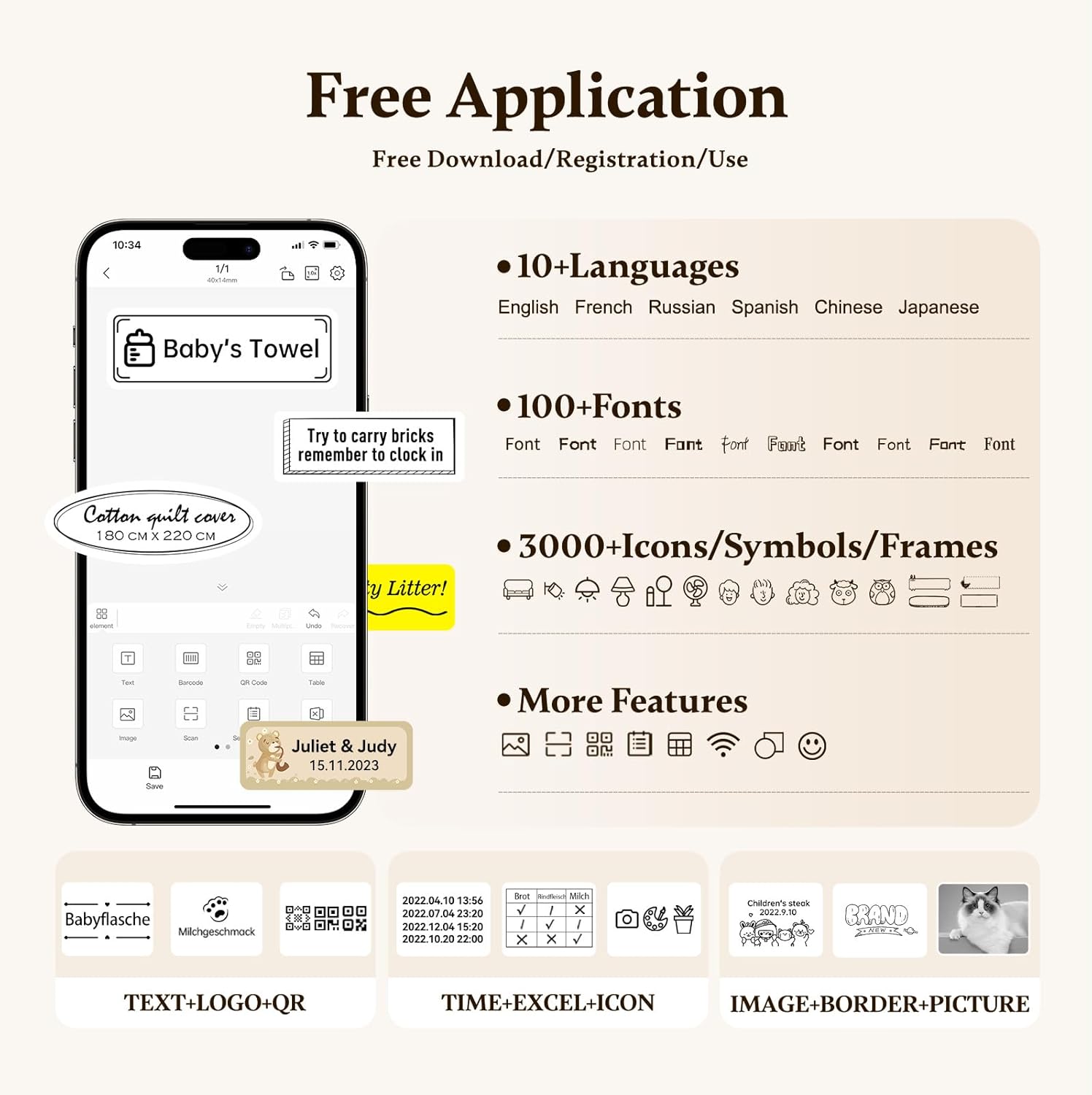 NIIMBOT Label Maker with Tape D11 0.5 Inch Bluetooth 300 DPI Portable Label Printer Rechargeable White