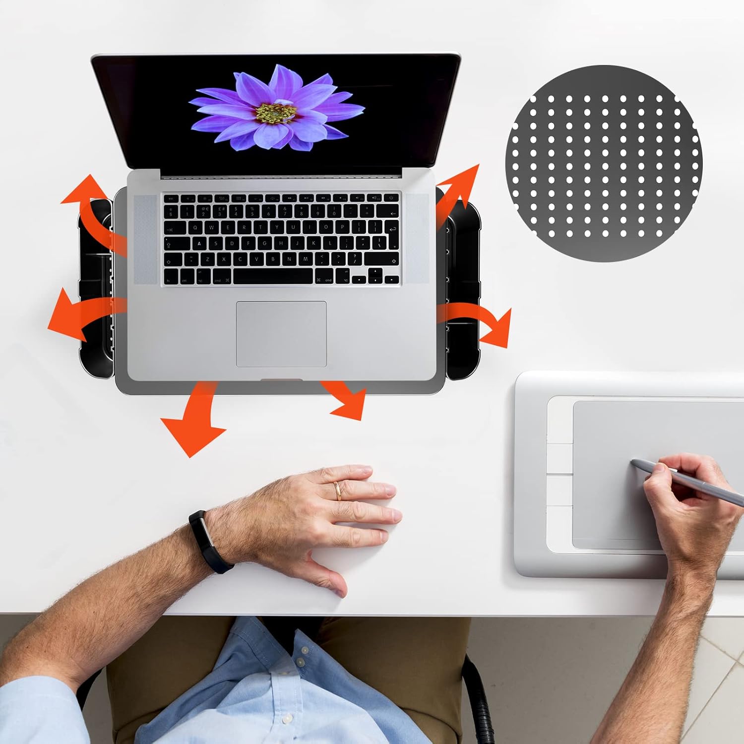 Pholiten Monitor Stand with Storage Drawer | Desk Organizer Riser for Computer Screens, Laptops | Office & Home Workspace Solution, 44lbs Capacity Weight，Black