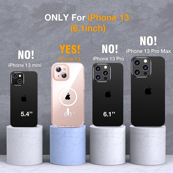 Miracase for iPhone 13 Case 6.1'', [Bubble Free] Full-Body Bumper Phone case with Built-in Full Glass Screen,No Gap,Compatible with MagSafe,Clear Pink