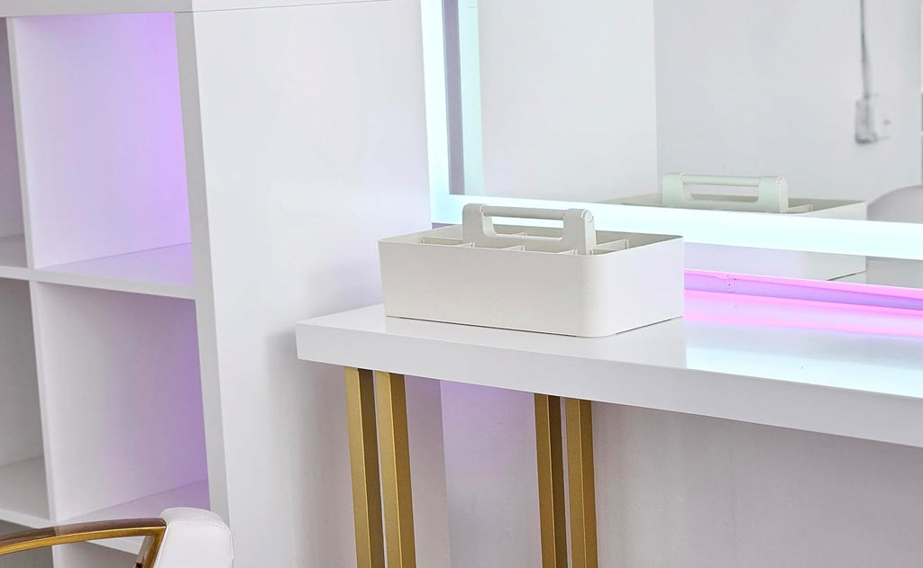 New Office Storage Portable Organizer DIY basket Caddy -MADE IN USA (Ivory)