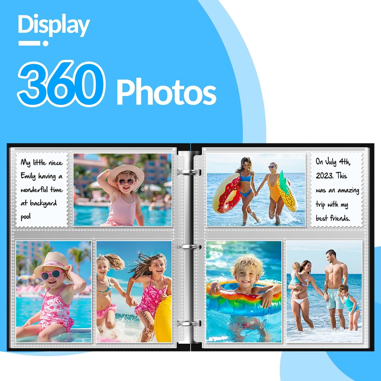 60 Pack 4x6 Photo Sleeves for 3 Ring Binder - Clear Archival Photo Protector Sleeves, Acid Free Plastic, 8.5x11